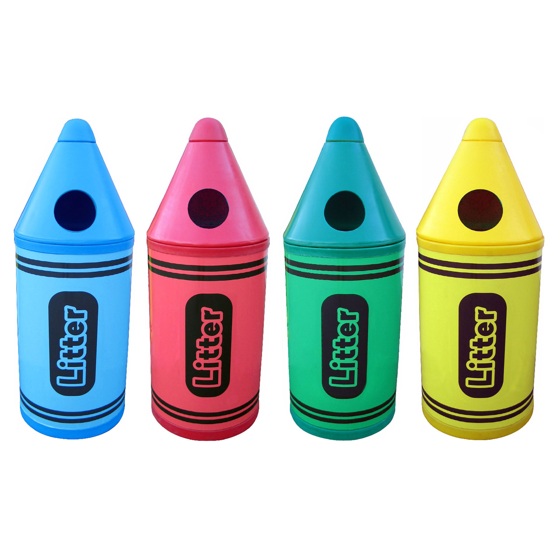 Crayon Bin with Litter Graphics (Set of 4)