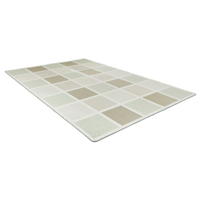 Neutral Squares Classroom Rug