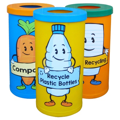 Popular Single Bin with Recycling Character 70L