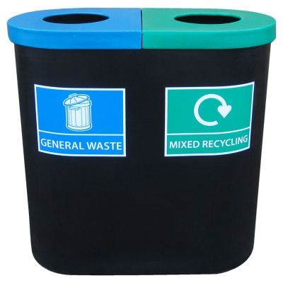 Popular Twin Bin with Recycle Message 140L