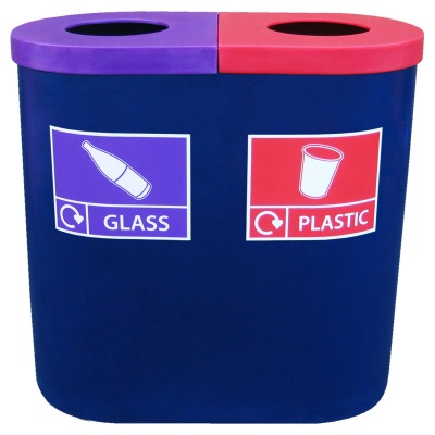 Popular Twin Bin with Recycle Message 140L