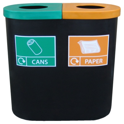 Popular Twin Bin with Recycle Message 140L