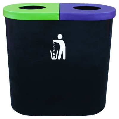 Popular Twin Bin with Tidy Logo 140L