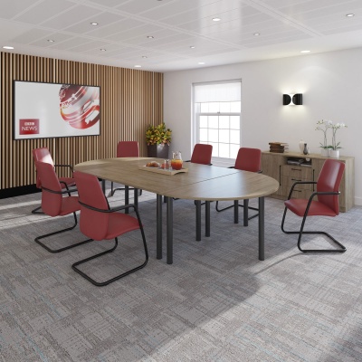 Semi Circular Radial Leg Meeting Table